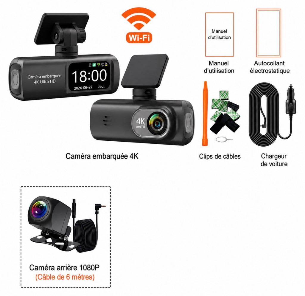 Caméra embarquée 4K 2 Objectifs